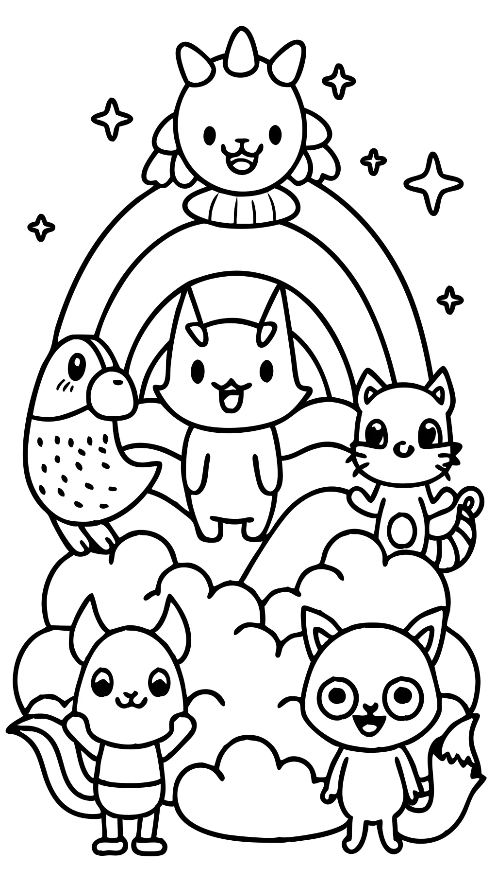 red rainbow friends coloring pages